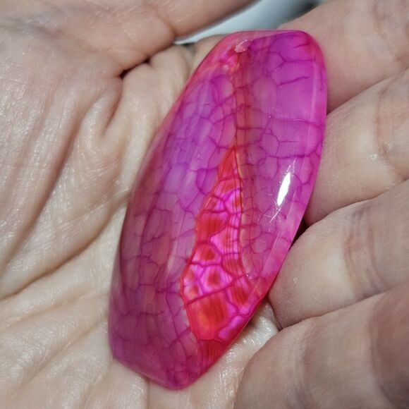 *Sale* Rose Dragon Veins Agate Oval Holes Reiki Pendant Bead Stone - Picture 2 of 10